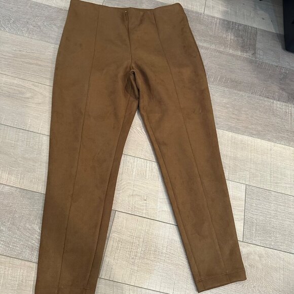 LOFT XL BROWN SUEDE PANTS NEW XL - Picture 1 of 9